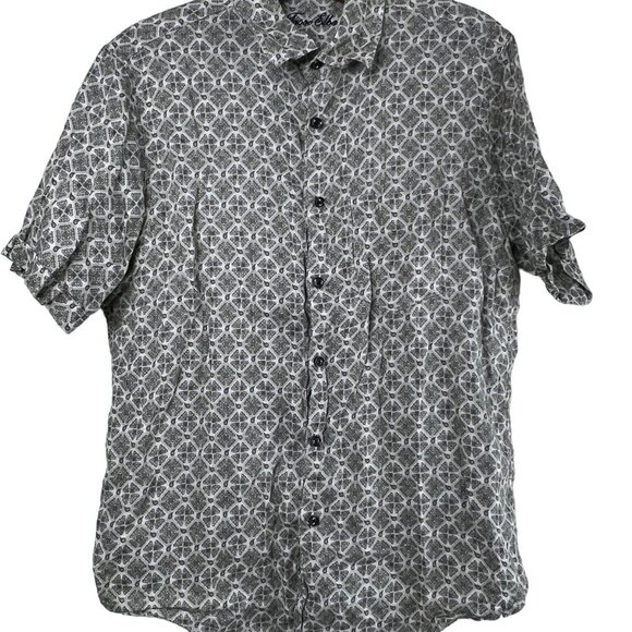 Tasso Elba Shirt Size Medium Hawaiian Floral Print Button Up Short Sleeve Casual - Picture 1 of 9